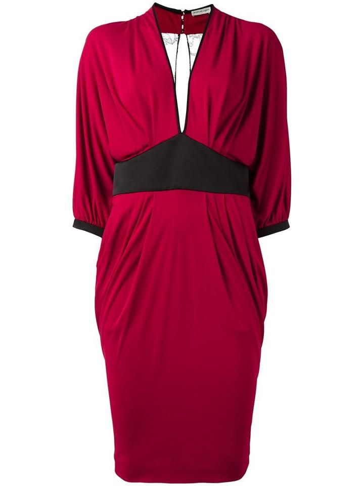 Emanuel Ungaro Pleated Detailing Dress, Women's, Size: 42, Red, Viscose/polyester/spandex/elastane