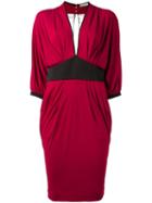 Emanuel Ungaro Pleated Detailing Dress, Women's, Size: 42, Red, Viscose/polyester/spandex/elastane