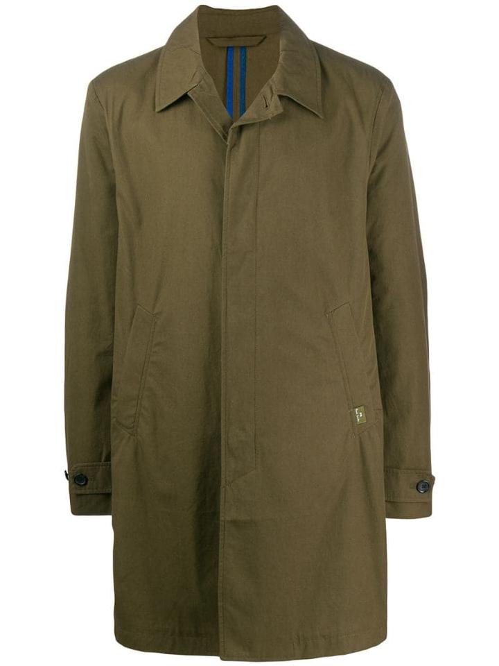 Ps Paul Smith Plain Single-breasted Coat - Green