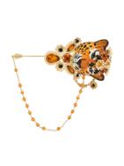Dolce & Gabbana Embellished Tiger Brooche - Gold