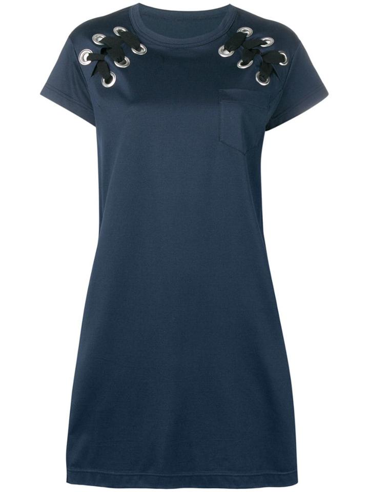 Sacai Lace-up Detail Dress - Blue