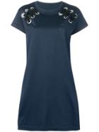 Sacai Lace-up Detail Dress - Blue