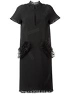 Christopher Kane Keyhole Detail Organza Dress, Women's, Size: 42, Black, Viscose/acetate/spandex/elastane/silk