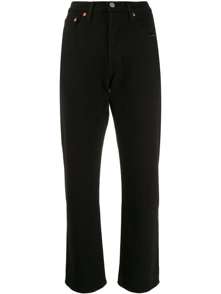 Levi's Cropped Straight-leg Jeans - Black