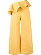 Rosie Assoulin Ruffle Wide-leg Trousers - Yellow & Orange