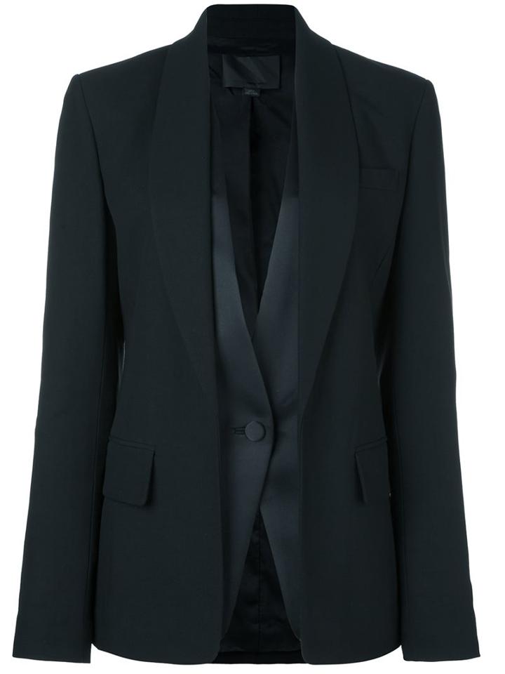 Alexander Wang Tuxedo Layered Blazer, Women's, Size: 6, Black, Polyester/viscose/wool