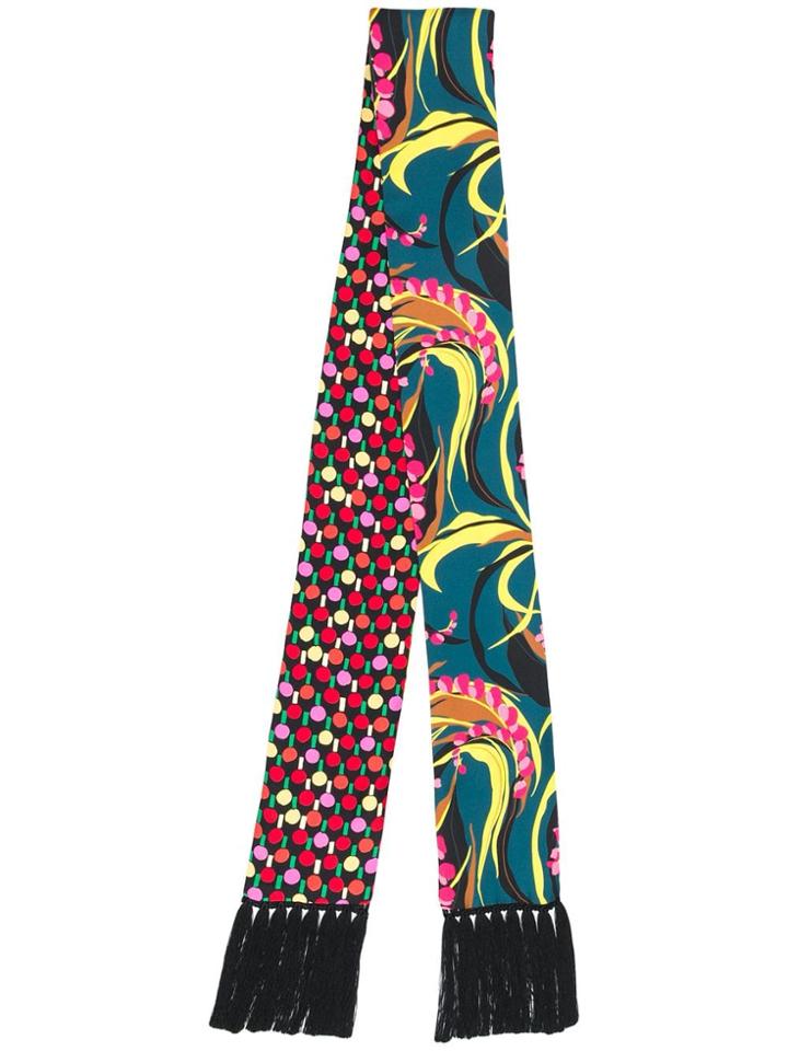 La Doublej Flapper Tight Double Printed Scarf - Blue