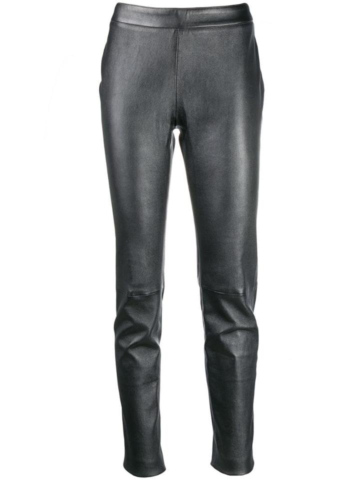Fabiana Filippi High-shine Slim-fit Trousers - Grey