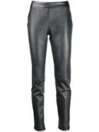 Fabiana Filippi High-shine Slim-fit Trousers - Grey