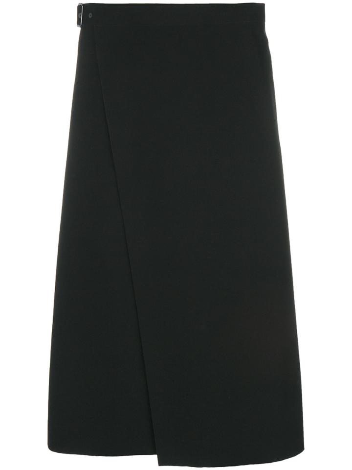Theory Flared Midi Pencil Skirt - Black