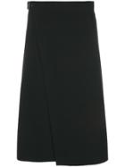 Theory Flared Midi Pencil Skirt - Black