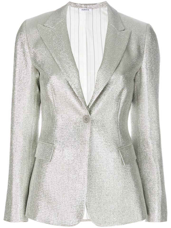 P.a.r.o.s.h. Textured Stitch Blazer - Nude & Neutrals