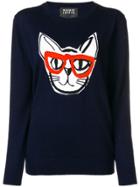 Markus Lupfer Intarsia 'geek Cat' Jumper - Blue