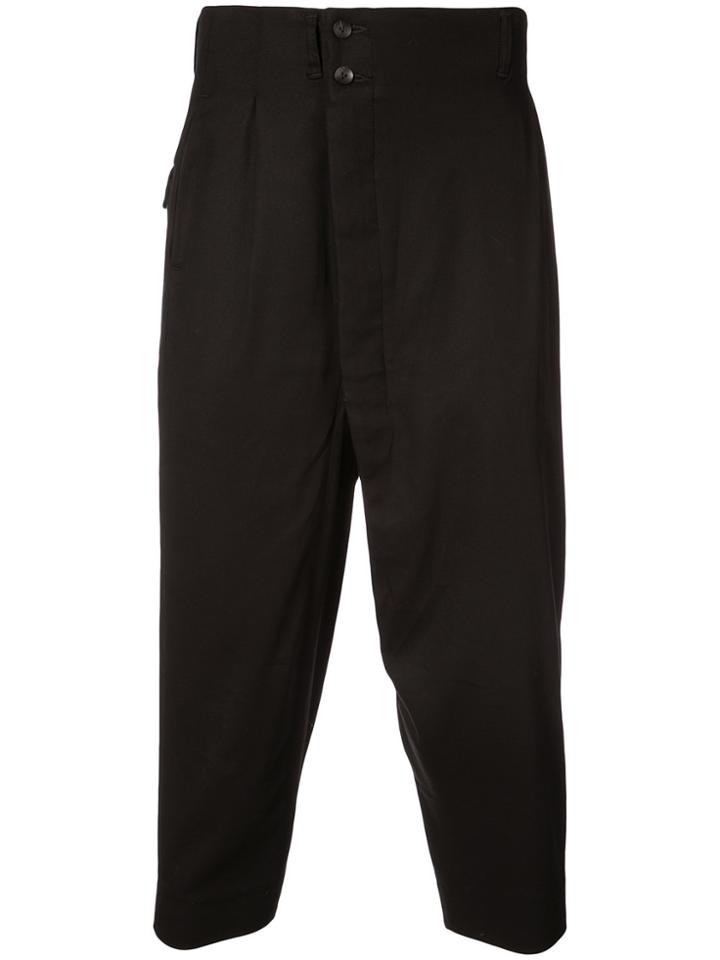 The Viridi-anne Cropped Drop Crotch Trousers - Black