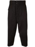 The Viridi-anne Cropped Drop Crotch Trousers - Black