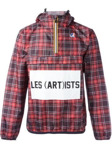 Les (art)ists K-way X Les (art)ists Logo Print Checked Jacket - Red
