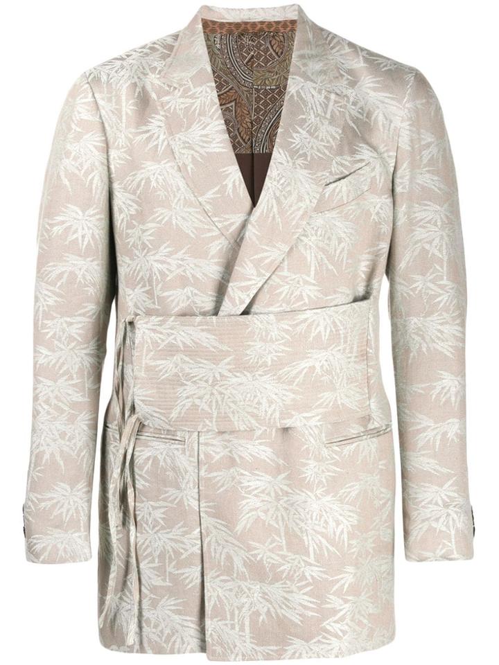 Etro Deconstructed Jacquard Kimono Jacket - Neutrals