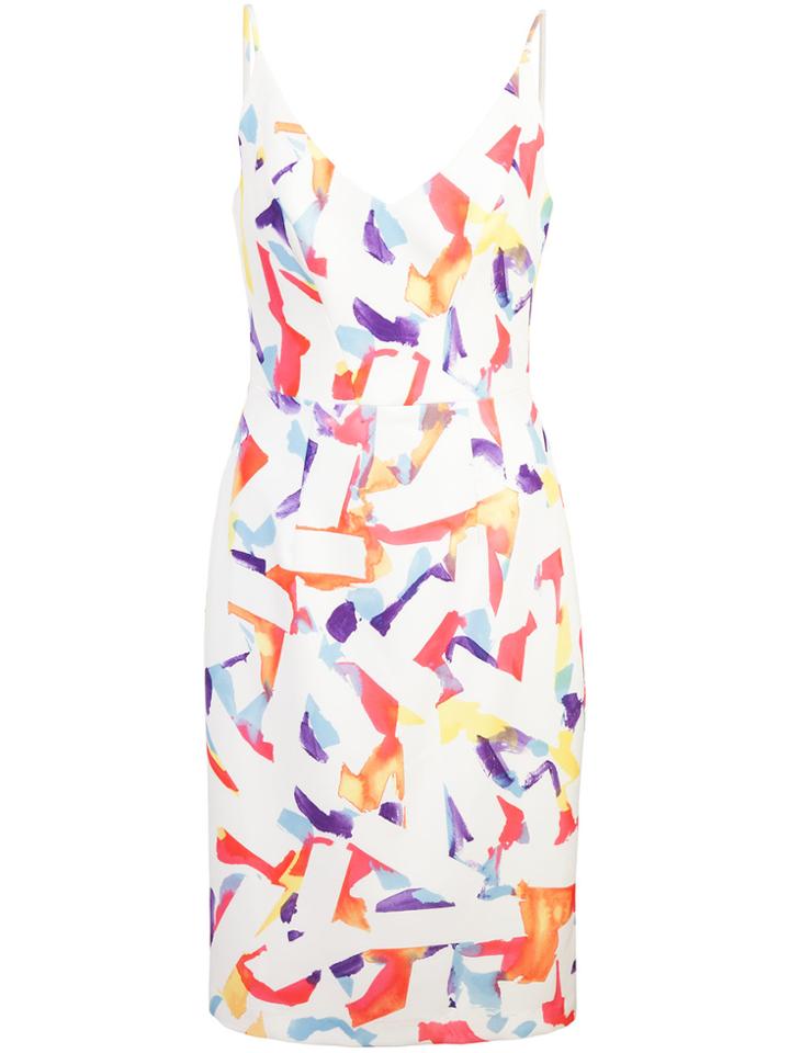 Black Halo Printed Dress - White