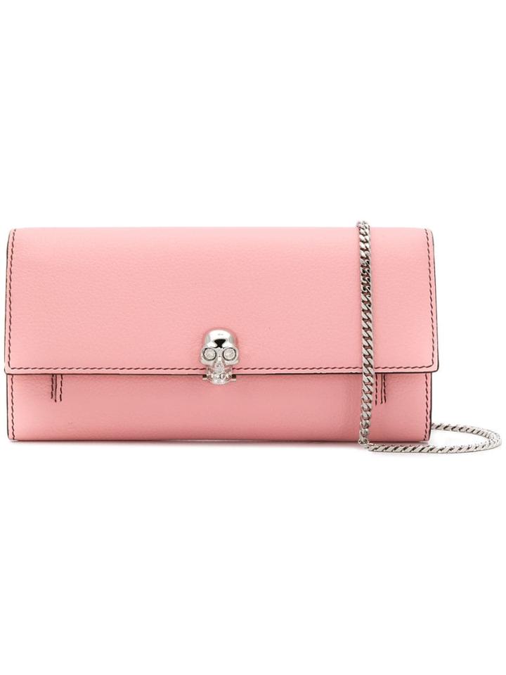 Alexander Mcqueen Skull Wallet On Chain - Pink
