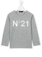 No21 Kids Logo Print T-shirt, Boy's, Size: 11 Yrs, Grey