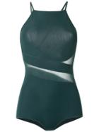 Panelled Bodysuit - Women - Polyamide/spandex/elastane - P, Green, Polyamide/spandex/elastane, Giuliana Romanno