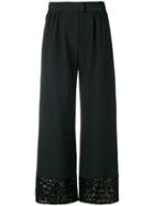 Gianluca Capannolo Sequins Embellished Flared Trousers - Black