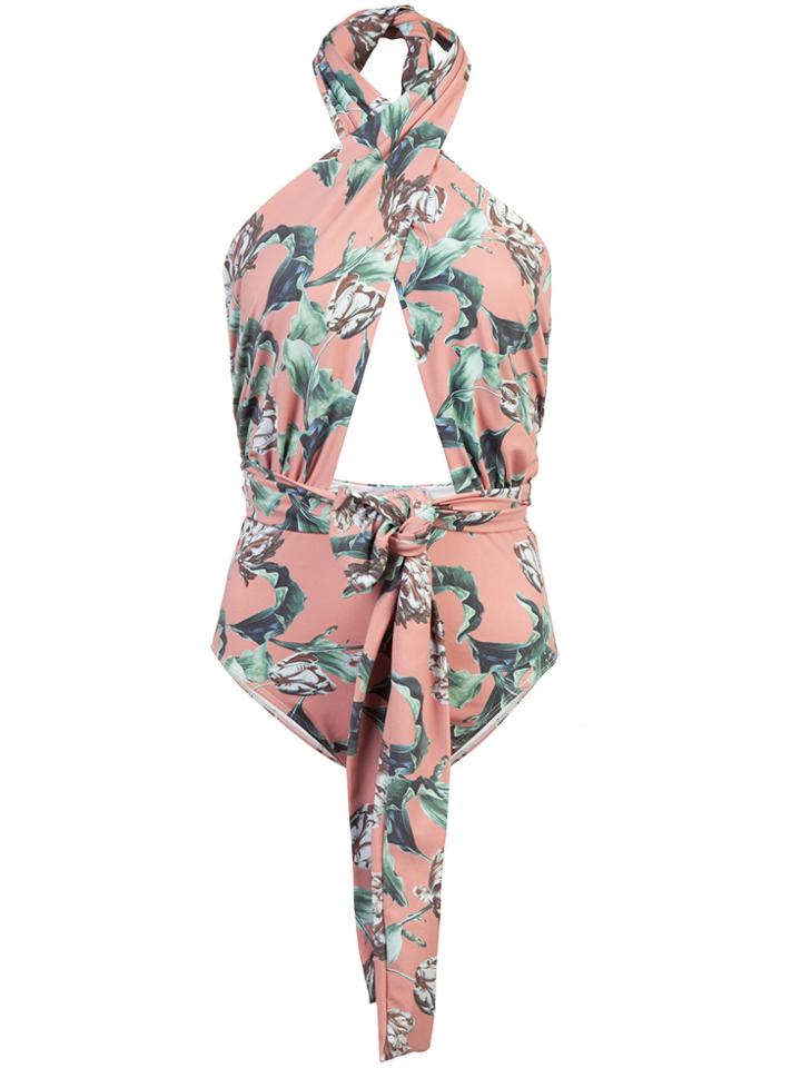 Patbo Botanical Print Swimsuit - Pink & Purple