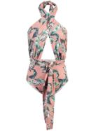 Patbo Botanical Print Swimsuit - Pink & Purple