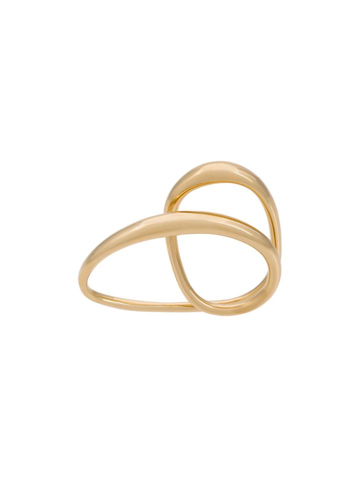 Charlotte Chesnais Heart Two-finger Gold-plated Ring - Metallic