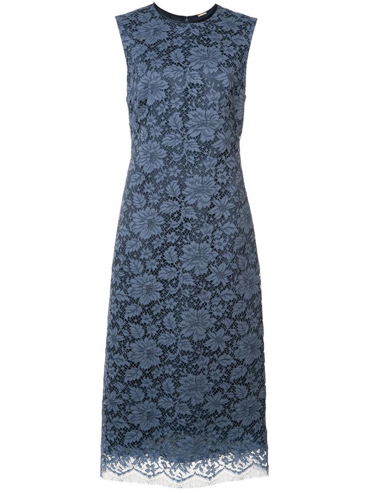 Floral Lace Dress - Women - Silk/cotton/nylon/viscose - 4, Blue, Silk/cotton/nylon/viscose, Adam Lippes
