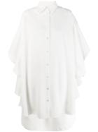 Robert Wun Ruffled Shirt Dress - White