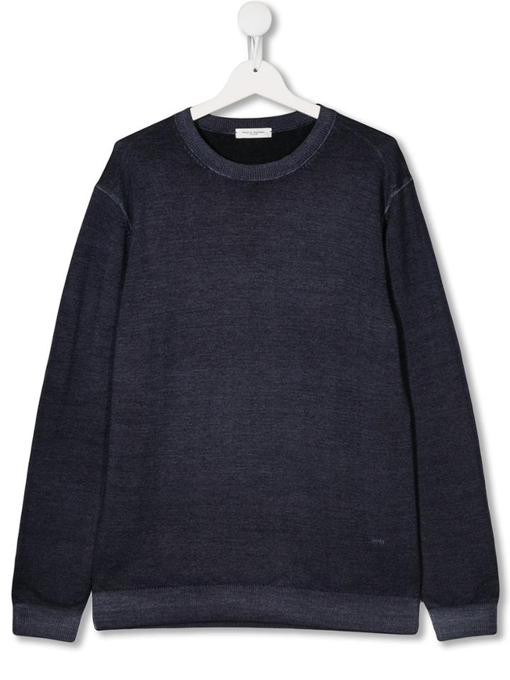 Paolo Pecora Kids Teen Crew Neck Relaxed-fit Jumper - Blue