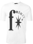 Love Moschino Future Printed T-shirt, Men's, Size: M, White, Cotton/spandex/elastane