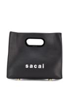 Sacai Logo Print Shopper Bag - Black