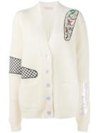 Christopher Kane Oversized Patch Applique Cardigan - Nude & Neutrals