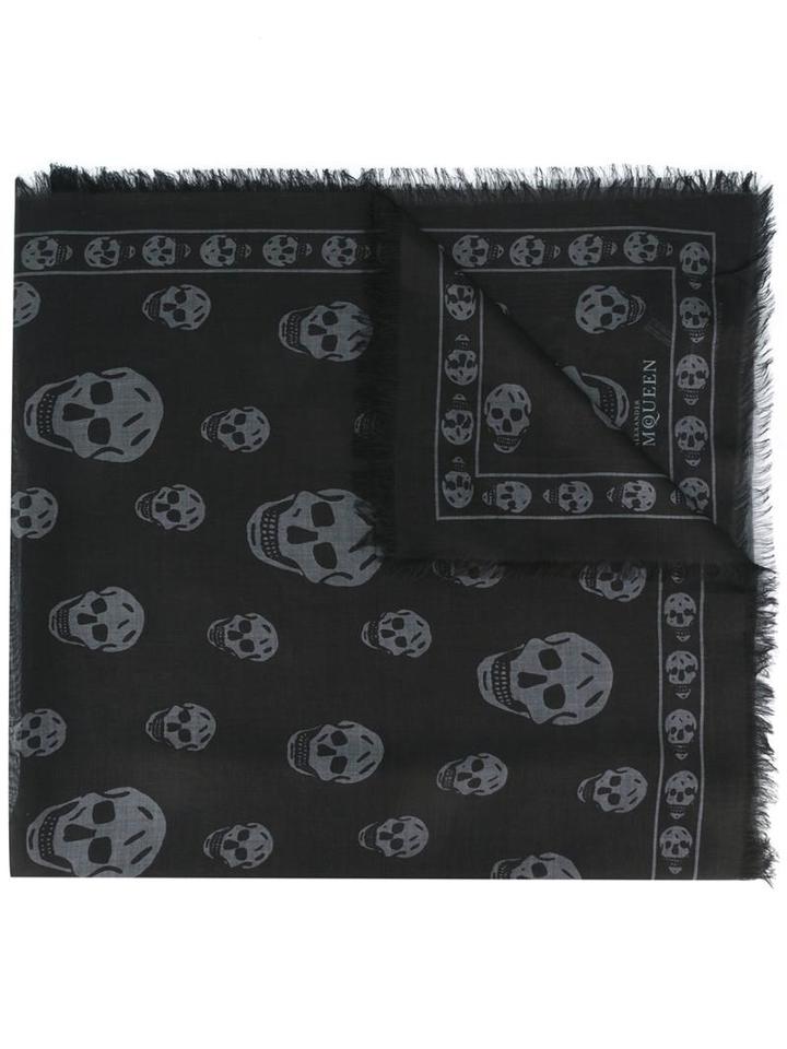 Alexander Mcqueen - Skull Scarf - Men - Modal/silk - One Size, Black, Modal/silk