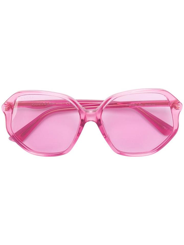 Gucci Eyewear Oversized Transparent Sunglasses - Pink