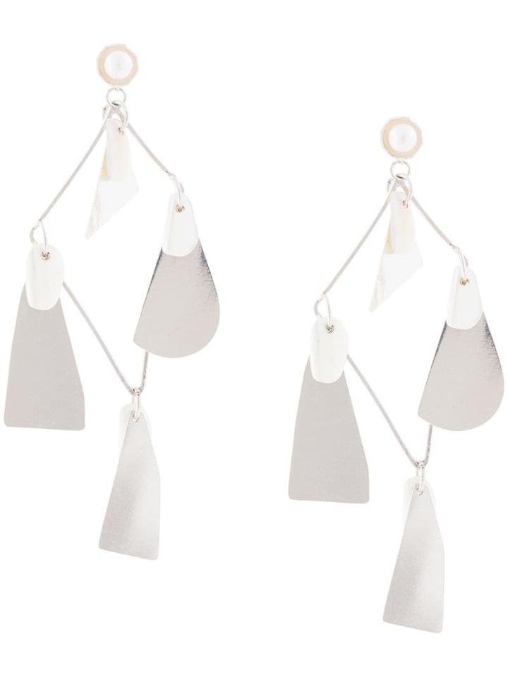 Annie Costello Brown Galante Earrings - Silver