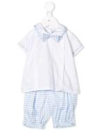 Aletta Check Print T-shirt And Trousers Set - White
