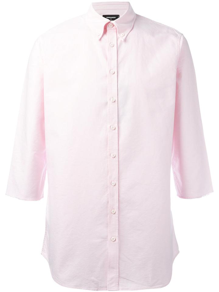 Dsquared2 Cropped Sleeve Shirt, Men's, Size: 50, Pink/purple, Cotton