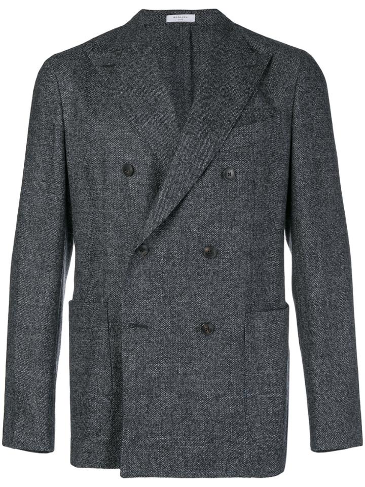 Boglioli Woven Double Breasted Blazer - Blue