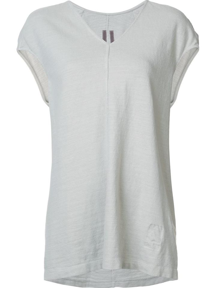 Rick Owens Drkshdw V-neck T-shirt, Women's, Size: Small, Grey, Cotton