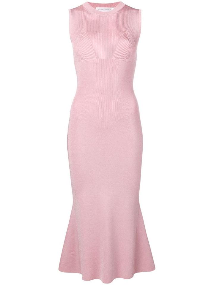 Victoria Beckham Trompe L'oeil Flared Dress - Pink