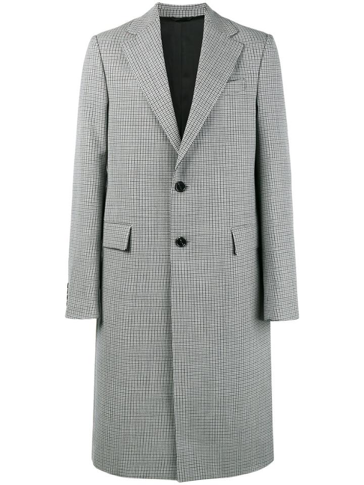 Raf Simons Senior Houndstooth Print Coat - Grey