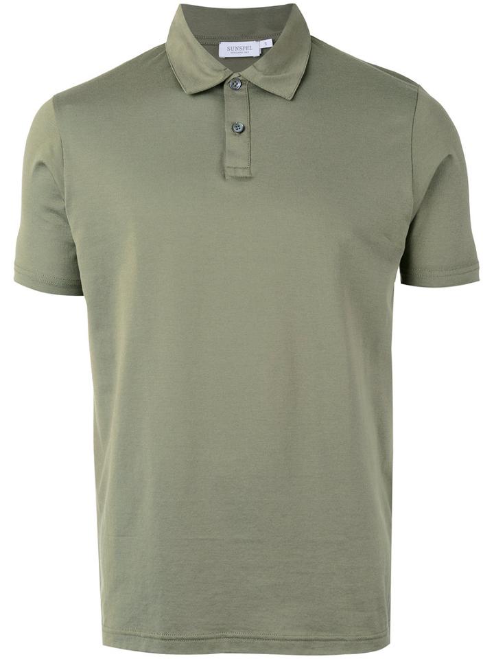 Sunspel Short Sleeve Polo Shirt, Men's, Size: Small, Green, Cotton