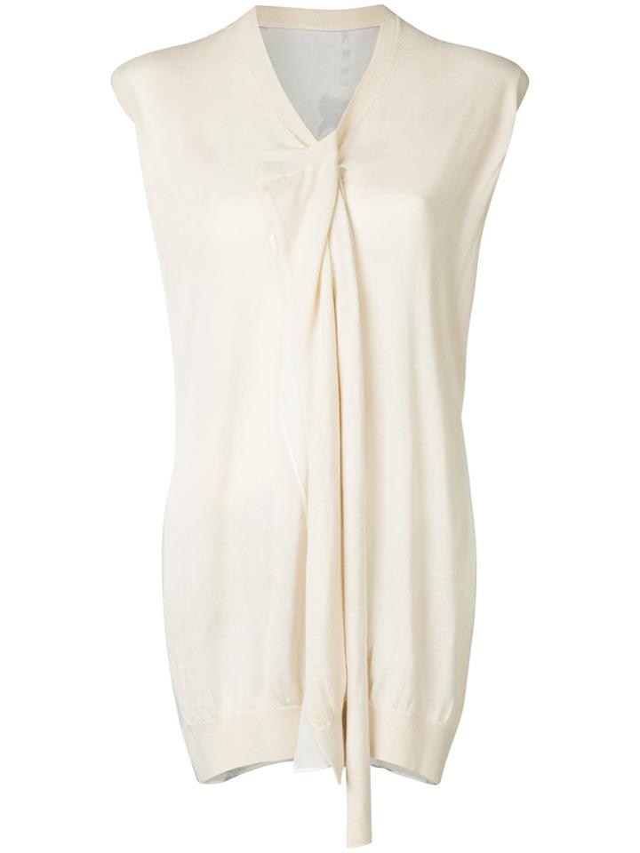 Uma Wang Tie Neck Blouse - Nude & Neutrals