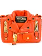 Moschino Biker Clutch, Women's, Yellow/orange, Calf Leather/metal Other
