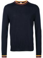 Paul Smith - Striped Trim Sweatshirt - Men - Merino - L, Blue, Merino
