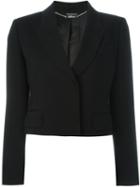 Alexander Mcqueen Cropped Blazer, Women's, Size: 44, Black, Silk/cotton/cupro/wool