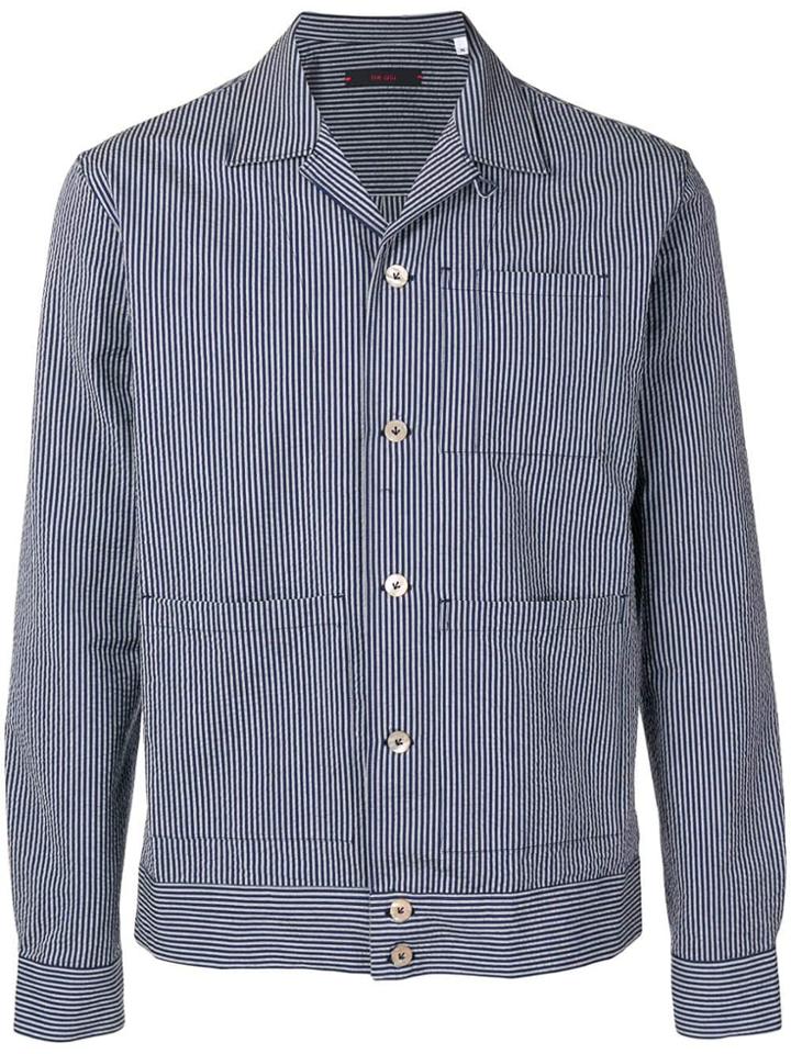 The Gigi Striped Slim-fit Jacket - Blue